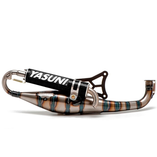 [TUB910C] Escape Minarelli horizontal silenciador carbono Yasuni Scooter Carrera 21 Black-Edition