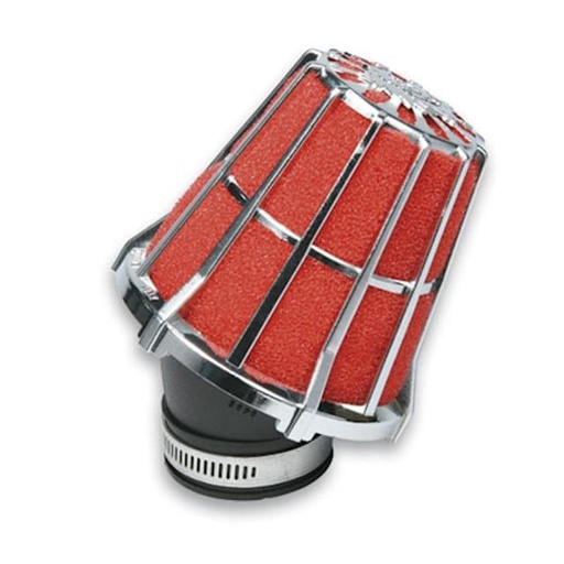 [047593.50] Filtro de potencia Malossi E5 rojo/negro (38mm) (con carcasa como una rejilla), curvado 30°