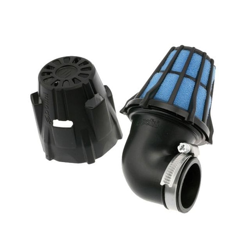 [203.0094] Filtro de potencia Polini, carcasa de plástico, corto/grande, curvado 90°, d=37mm