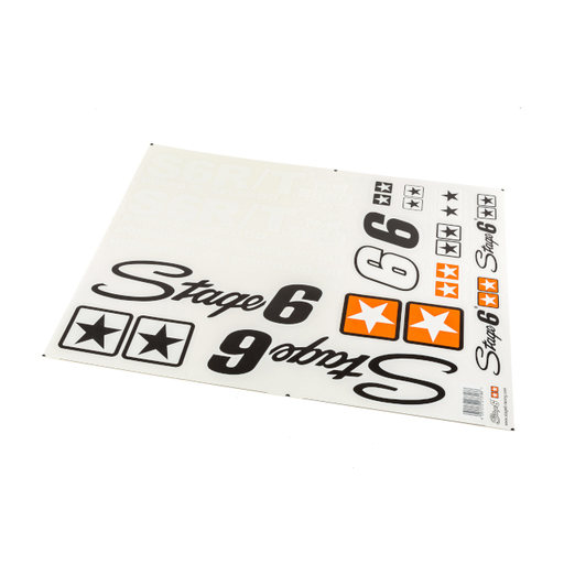 [S6-0502/W] Set Pegatinas Stage6 MKII DIN A2 borde blanco para superficies oscuras