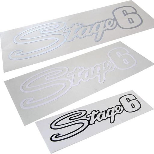 [S6-0525/C] Pegatina Logotipo "Stage6" recortado (20x6cm) - cromado