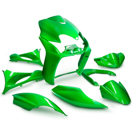 [AP55BP10.995.GR] Kit de carenados Yamaha Jog R RR / MBK Mach G 9 piezas verde KAWA AllPro