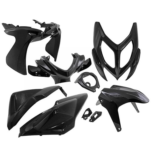 [AP55BP10.951.BK] Kit de carenados Yamaha Aerox / MBK Nitro >2013 9 piezas negro AllPro