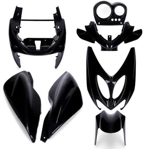 [AP55BP10.900.SS.BK] Kit de carenados Yamaha Aerox / MBK Nitro 7 piezas negro AllPro