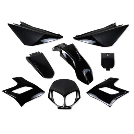 [AP55BP10.994.IBK] Carenados Derbi Senda DRD Racing/Limited 04-10 8 piezas inyección AllPro negro