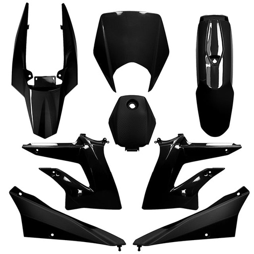 [AP55BP10.984.IBK] Carenados Derbi Senda DRD Racing/X-treme 11-17 8 piezas inyeción AllPro negro