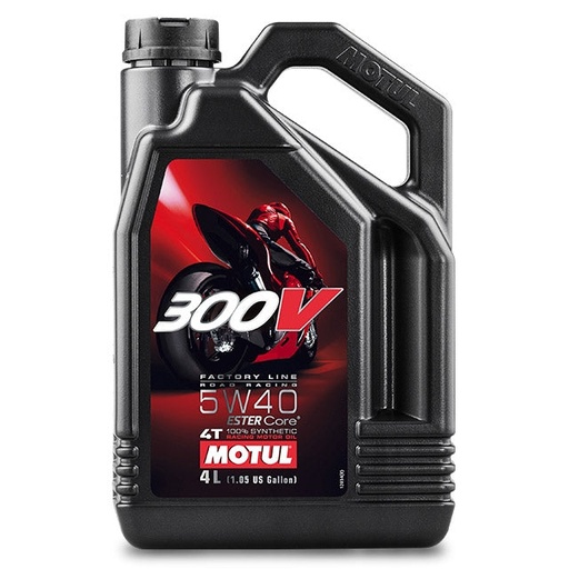 [104115] Aceite motor 4T 5W40 4L Motul 300V Factory Line Road