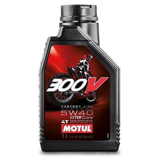 [104134] Aceite motor 4T 5W40 1L Motul 300V Factory Line Off Road