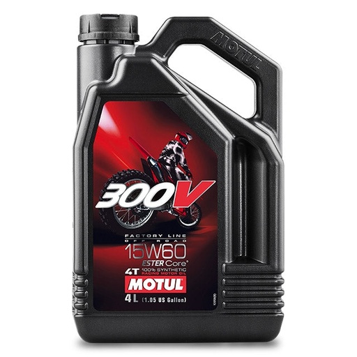[104138] Aceite motor 4T 15W60 4L Motul 300V Factory Line Off Road