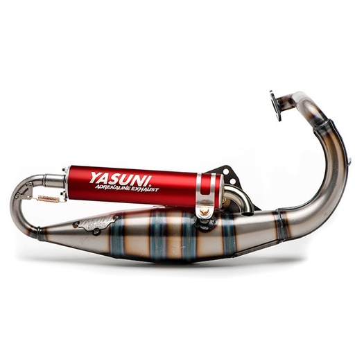 [TUB1002R] Escape Peugeot vertical homologado CE Yasuni Scooter R - silenciador rojo fortuna