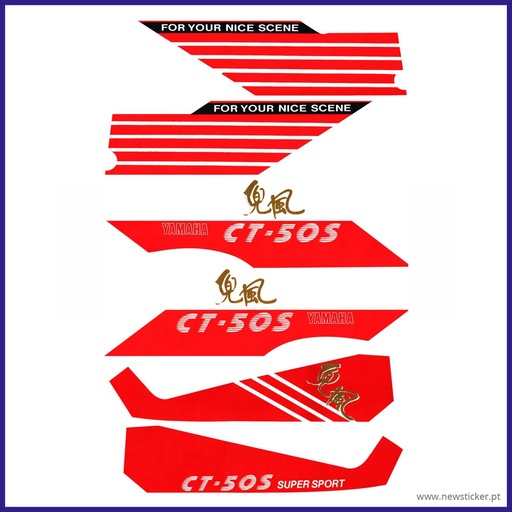 [YAM004] Kit pegatinas YAMAHA CT-50 Rojo