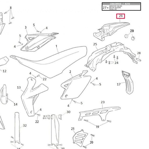 [0/R00.060.5016] Guadabarros trasero Rieju Marathon 125