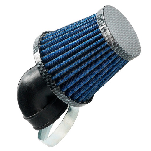 [AP30AF10.200] Filtro de aire Allpro tipo K&N codo 90º Ø28-35mm, look carbono