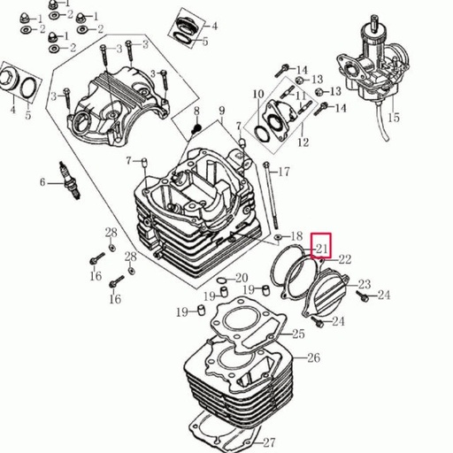 [0/227.001.0021] Junta tórica 75x2,65mm Rieju Marathon / Tango AC 125cc 