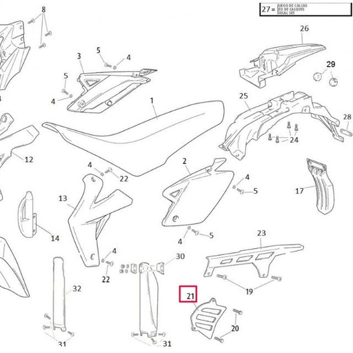[0/000.220.6003] Protector piñón salida Rieju Marathon / RS3 125cc