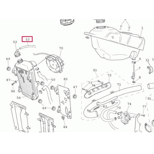 [0/000.290.0630] Tubo tapón radiador Rieju 50-125cc Ø5x10mm negro