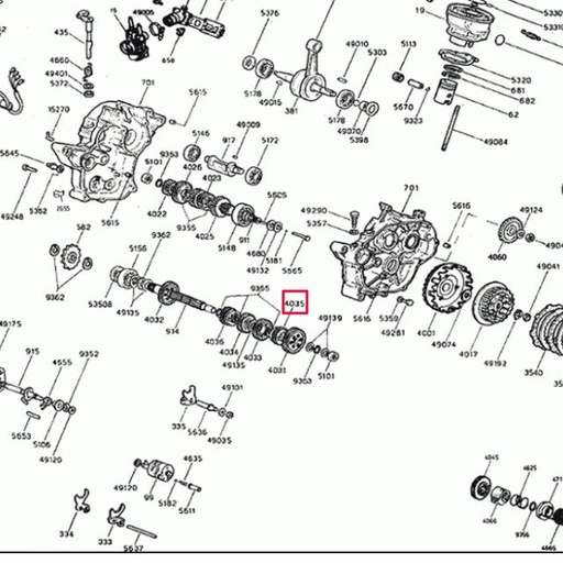 [0/005.400.3697] Piñón 5ª transmisión secundaria motor Minarelli AM6 Rieju 
