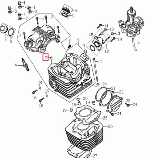 [0/227.001.0007] Casquillo centrador culata 8x14x6,3mm Rieju Marathon 125 AC