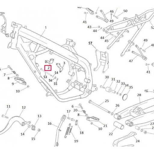 [0/000.980.6016] Soporte tirante derecho motor Rieju Marathon 125 AC 