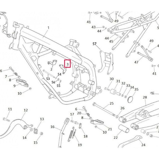 [0/000.980.6017] Soporte tirante izquierdo motor Rieju Marathon 125 AC