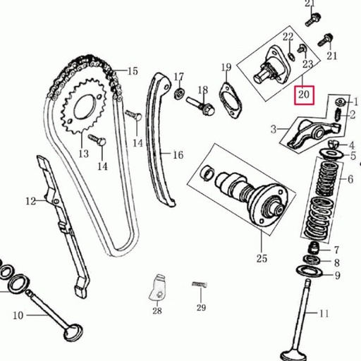 [0/227.002.0020] Tensor cadena de distribución Rieju Marathon / Tango 125