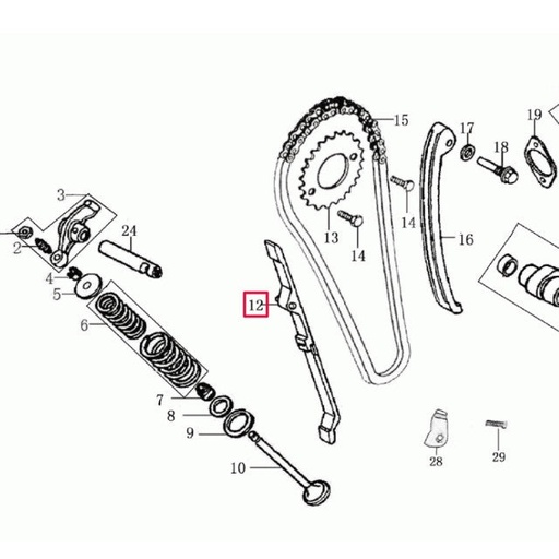 [0/227.002.0012] Guía cadena de distribución Rieju Marathon / Tango 125