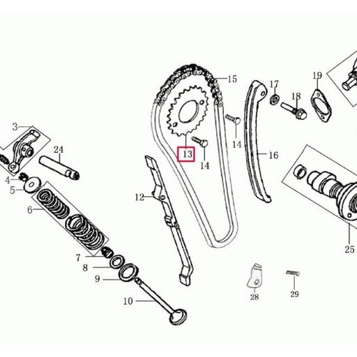 [0/227.002.0013] Piñón cadena de distribución Rieju Marathon / Tango 125