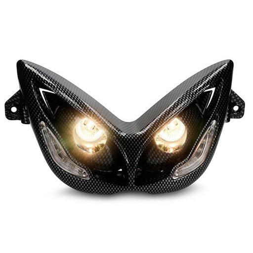 [AP50OP166.LED.CA] Doble óptica LED Angel eyes Yamaha Aerox 50 <2013 Allpro - Carbono