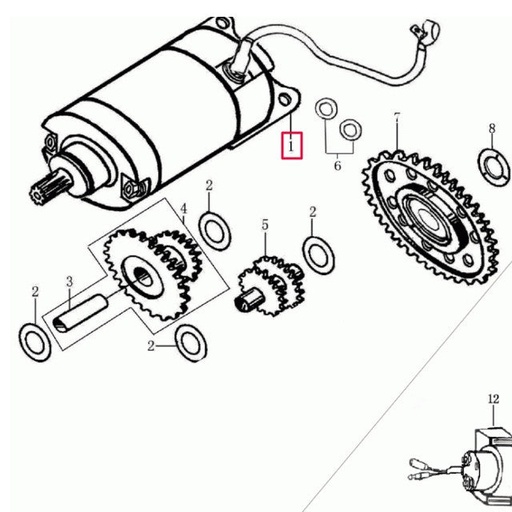 [0/227.011.0001] Motor de arranque para motor E4 Rieju 125 Marathon / Tango