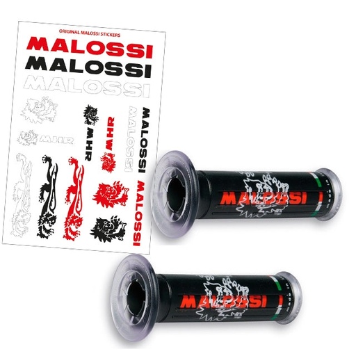 [6914574.B0] Puños Malossi negros logo Malossi TRIBAL Ø 30 mod. sin cierre lateral