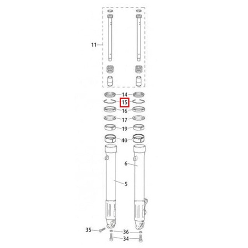 [0/000.300.6004] Anillo fijación retén horquilla Rieju 50 MRT/RRX/Tango / 125 Marathon/MRT