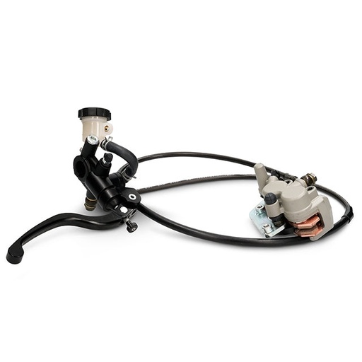 [YC110-0512-07] Freno delantero completo 2 pistones L.1170mm Pitbike YCF SM >2019 - Plata