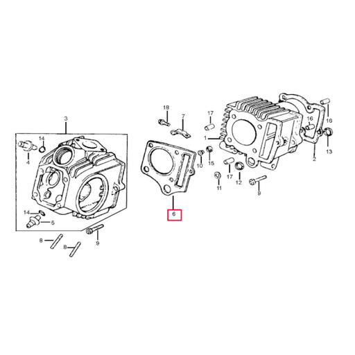 [W-D10-01800-01] Junta culata Pitbike motor semi-auto 88 ZF