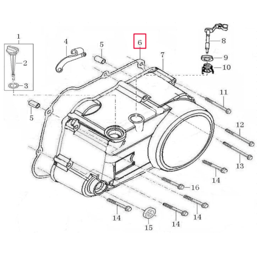 [100208650] Junta tapa embrague Pitbike motor 125-G-02 Zongshen
