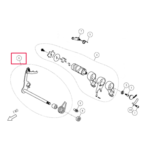 [86915] Eje pedal de cambio 150/190 4 vel. Pitbike motor Daytona Anima