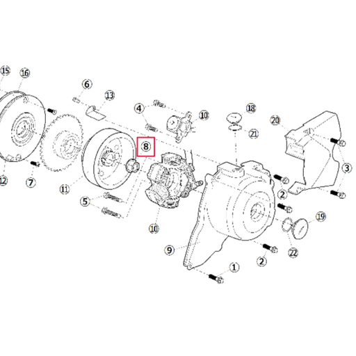 [88889] Tuerca encendido/cigüeñal 190 arranque elec. Pitbike motor Daytona Anima