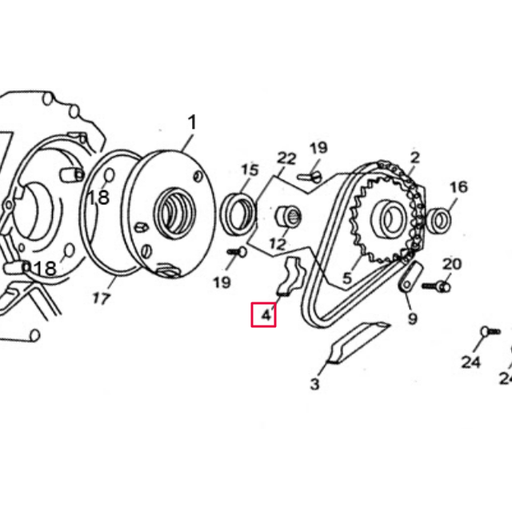 [229C007] Protector cadena arranque eléctrico Pitbike motor 150-02E YX