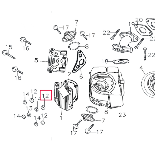[E03L016] Arandela tapa culata acero Pitbike motor 150-3/E 150-5 YX