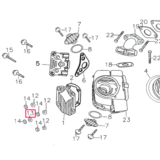 [E03L008] Arandela tapa culata cobre Pitbike motor 150-3/E 150-5 YX