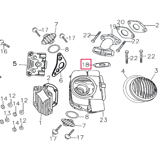 [208B030] Junta tobera de admisión/culata Pitbike motor 150-3/E 150-5 YX