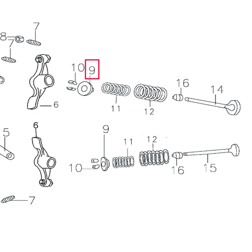 [D00F034] Copela muelle de válvula Pitbike motor 150-3 150-5 YX