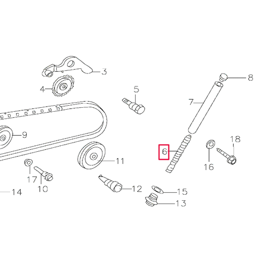 [D00H006] Muelle tensor cadena distribución Pitbike motor 150-3/E 150-5 YX