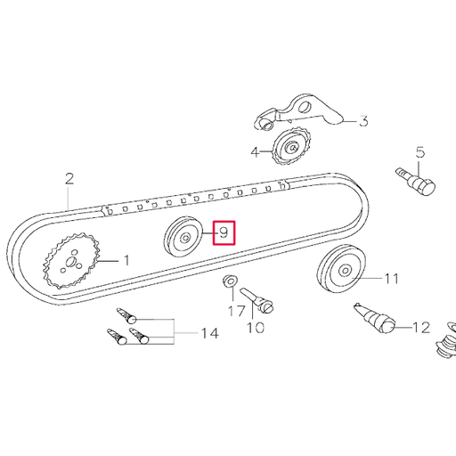 [E03C023] Rodillo guía cadena distribucíon Pitbike motor 150-3/E 150-5 YX