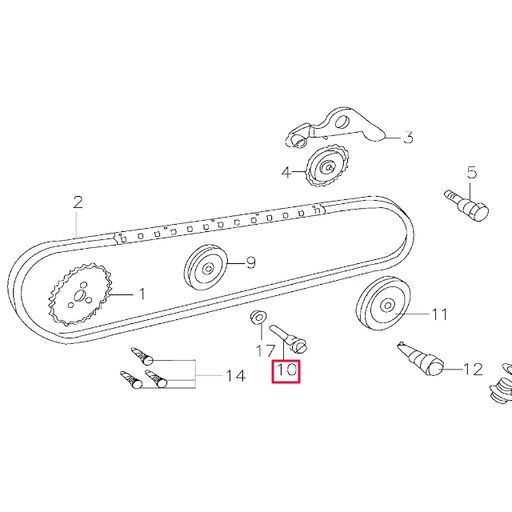 [D00F048] Tornillo pasador rodillo guía cadena distribucíon Pitbike motor 150-3/E 150-5 YX