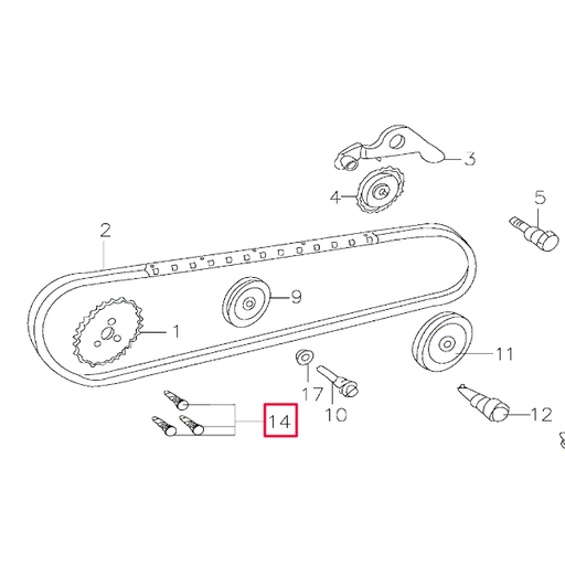 [578305012] Tornillo piñón distribución M5x12 Pitbike motor 150-3/E 150-5 YX