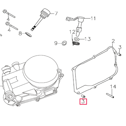 [97108012] Casquillo centrador tapa embrague Pitbike motor 150-3 150-5 YX