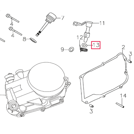 [F04C030] Retén leva embrague Pitbike motor 150-3 150-5 YX