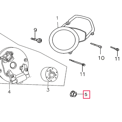 [617710000BCR-1] Tuerca cigüeñal/encendido Pitbike motor 150-3 150-5 YX