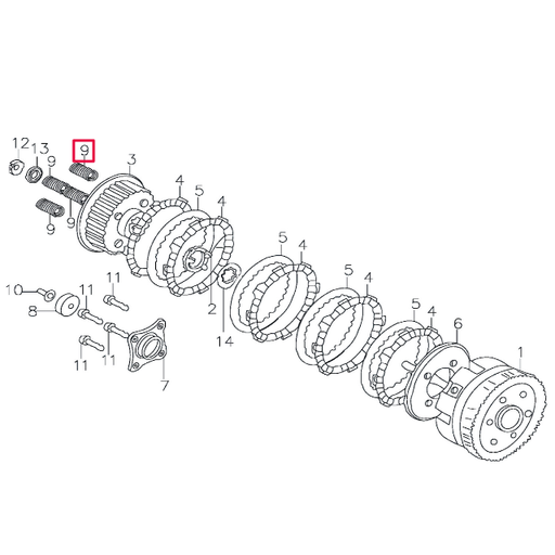 [208-9-9] Muelle embrague Pitbike motor 150-3 150-5 YX