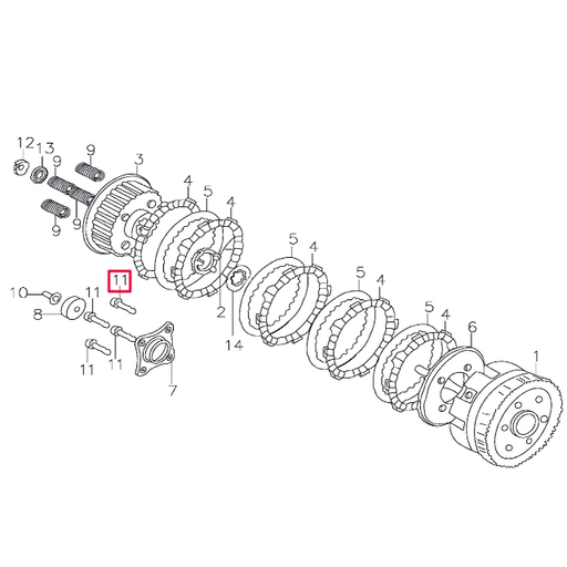 [208-9-11] Tornillo muelle embrague Pitbike motor 150-3 150-5 YX
